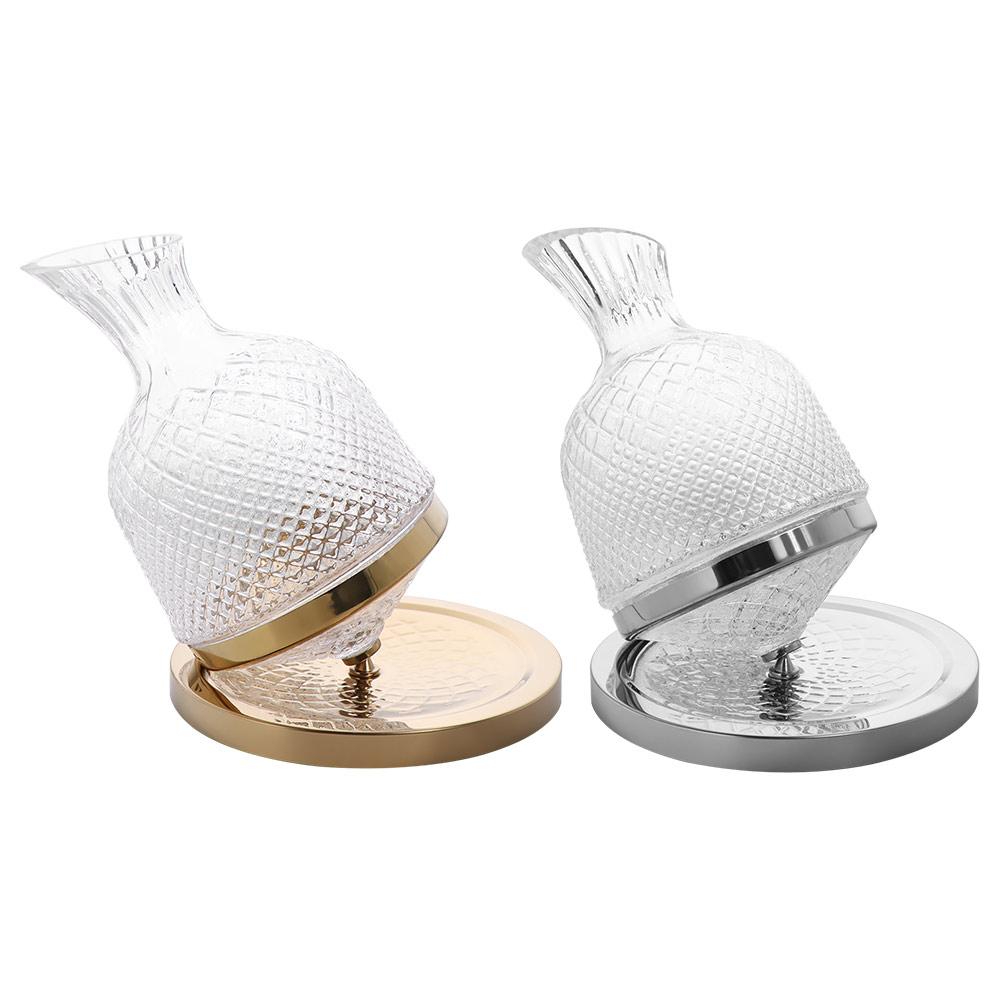 Thickened Crystal Glass 360 Rotating Decanter with Base Wine Dispenser Wine Aerator  Banquet