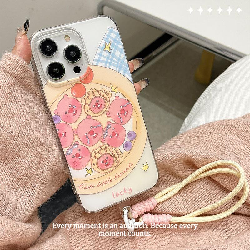 Small Biscuit Ruby Large Hole Shell Suitable for Apple 16promax Mobile Phone Case IPhone 15 Protective Case