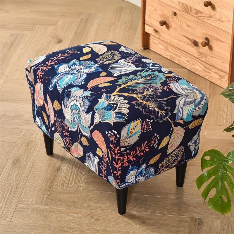 Pastoral Style Wing Chair Cover Stretch Spandex Backrest Armchair Cover Sofa Covers with Seat Cushion Covers Furniture Protector