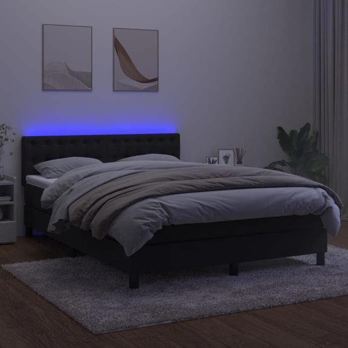 Maison Exclusive - Sommier à lattes de lit avec matelas et LED Noir 140x200 cm