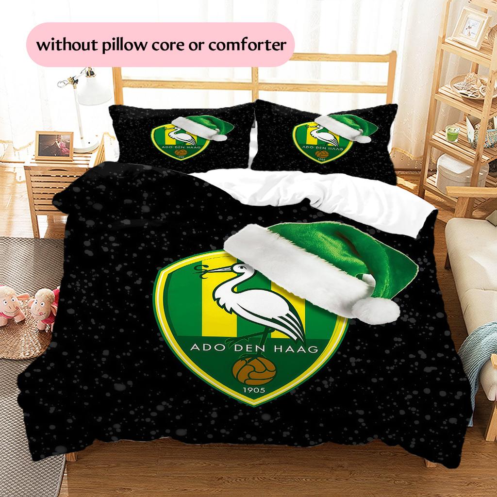 ADO Den Haag Pattern Bedding Quilt Set Home Decoration Gift (1 * Duvet Cover + 2 * Pillowcase Without Core)