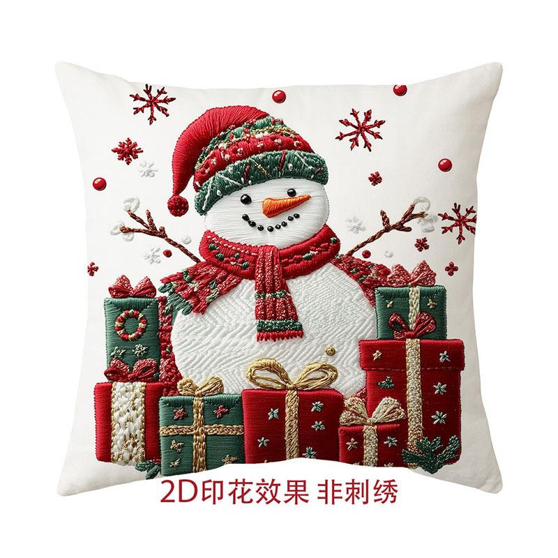 1pc Red Christmas Cushion Cover Santa Claus Snowman Durable Cover 2026 New for Home Ornament Xmas New Year Christmas Decoration