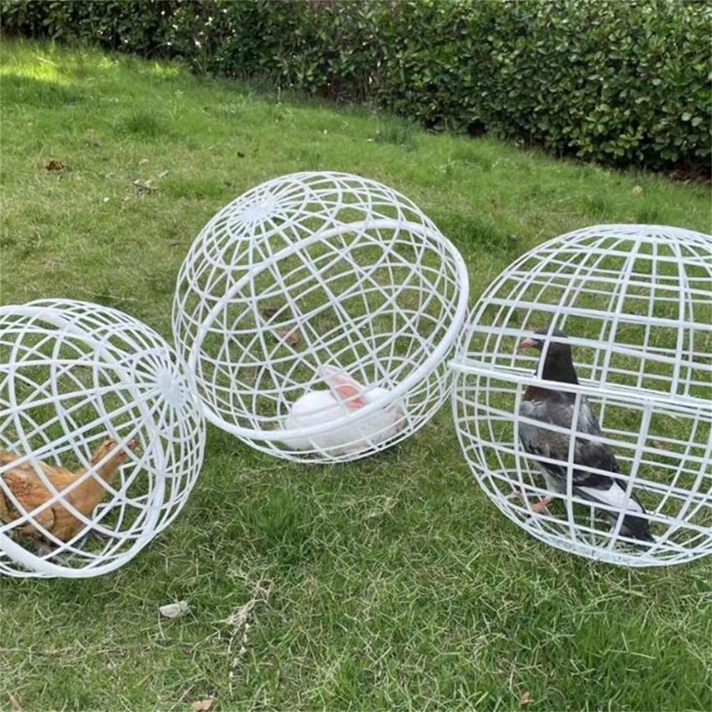 Rotatable Chicken Cage Chicken Balls Cage Rolling Mobile Poultry Enclosure Round for Chick Rabbits Birds