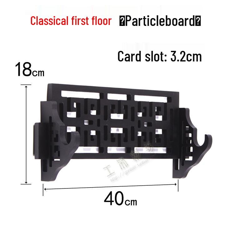 Black Wall-Mounted Sword & Flute Rack - Martial Arts Weapon and Kendo Knife Holder