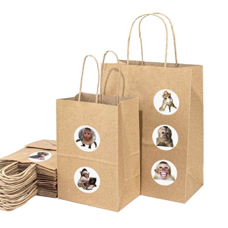 500Pcs Monkey Theme Sticker Removable Adhesive Wrapping Labels For Scrapbook Notebook Journal Phone Case Laptop Luggage