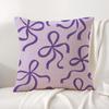 Simple Bow Tie Cushion Cover Linen Organic Fabric DoubleSided Printing Sofa Breathable Home Decor Gift Pillow Case