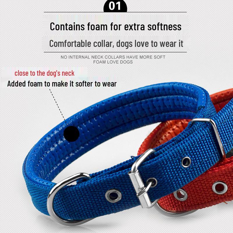 Pohodlný prodyšný obojek pro psa s měkkou kůží a polypropylenovou podšívkou