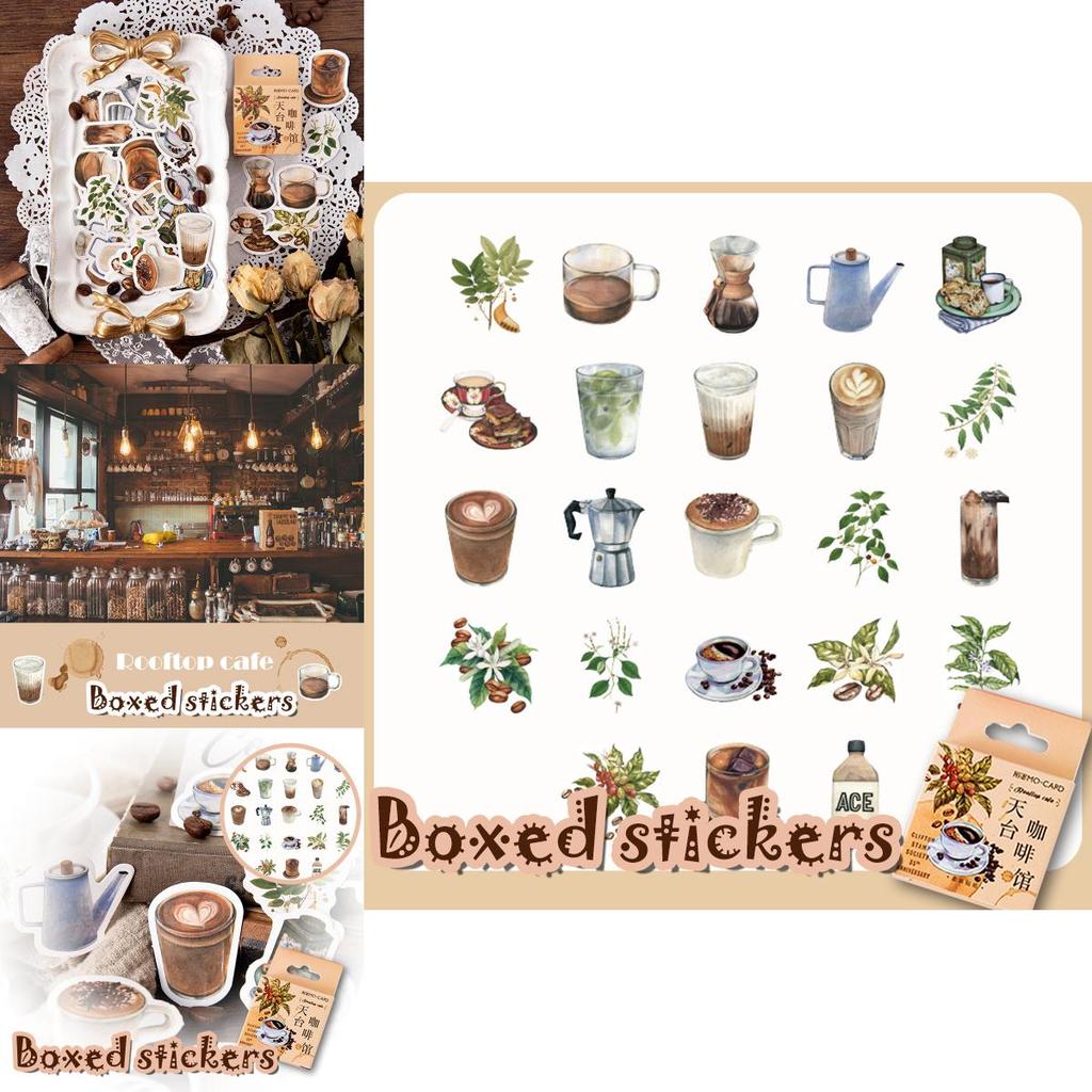 Stunning 46 Pcs Coffee Pattern Scrapbook Journal Stickers For Personalized Notebook Decoration