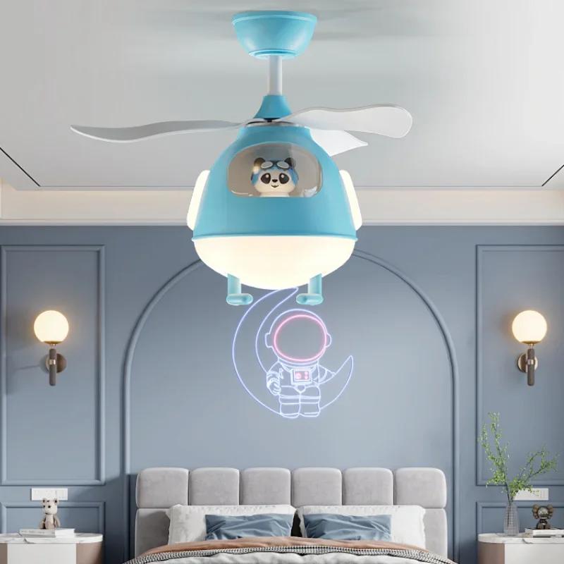 Helicopter LED Lamp Chandelier Blue Pink Fan Aircraft Ceiling Lamp Chlldren's Bedroom Llght Study Giris Boys Kids Room Lighting