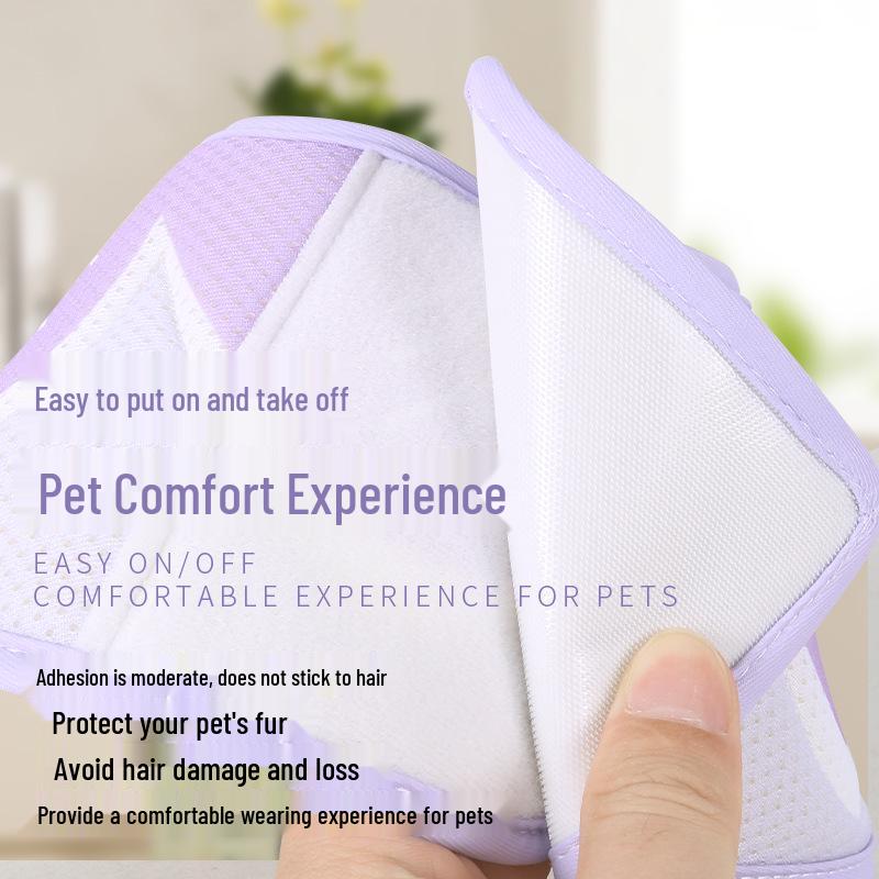 Breathable Mesh Pet Elizabeth Collar - Soft Anti-Lick/Bite Grooming Headgear for Cats & Dogs