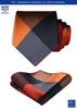 [Enlision] Orange Tie and Check Pocket Square Set - Men's Stylish Check Pattern Business, Sales, Wedding EC-02
