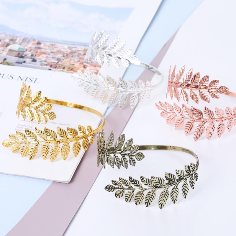 Kashi Tong European-American Leaf Armlet Roman Bride Open Bracelet - Christmas Gift Jewelry