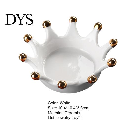 Display Plate Crown Jewelry Tray Anti-scratch Exquisite Workmanship Decorative Ring Earrings for Bedroom