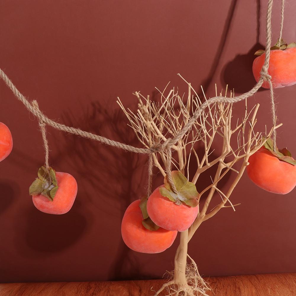 8 Fruit Simulation Persimmon Fruit Orange 80cm Artificial Persimmon Plastic Wall Hanging Persimmon Pendant Landscape