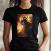 T-Shirt Women Viking In Flames Motif Cotton Size XS To 3XLWill Open In a New Window or Tab