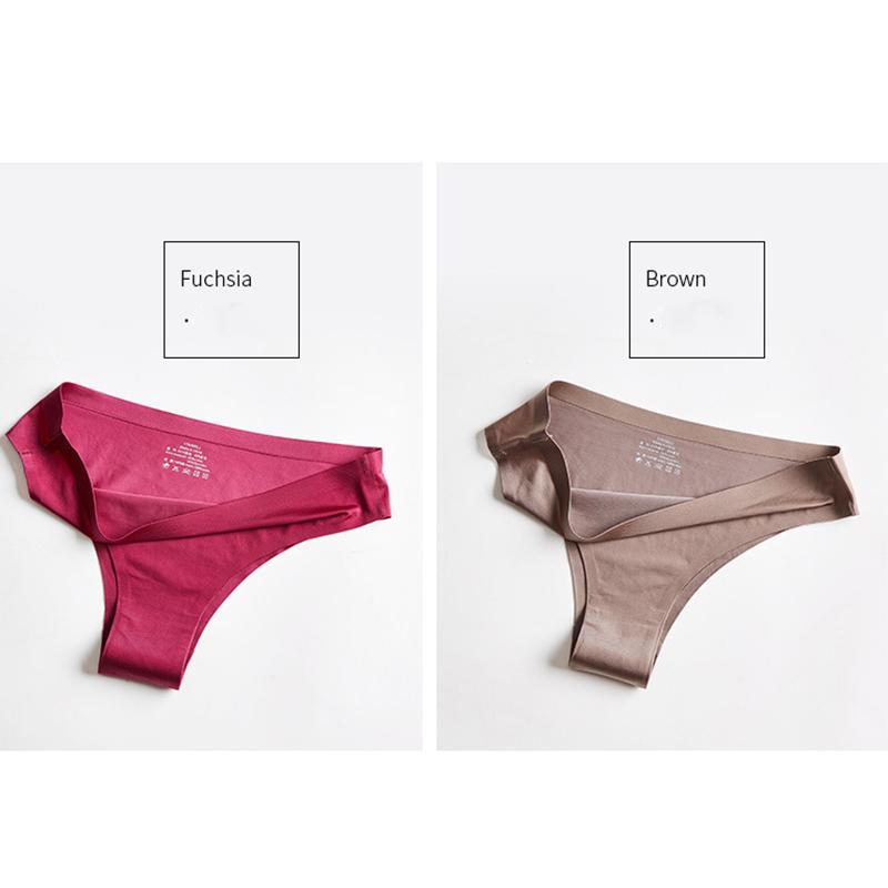 2 Pcs Women's Thong Ice Silk Seamless Underpant  Women's Underwear Pure Desire Sexy Girl T Pants Women Briefs Sexy Panties