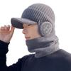 Hat Men's Thickened Warm Knitted Hat Autumn and Winter Plus Velvet Cold Proof Pullover Hat Cycling Earmuffs Men's Woolen Hat Versatile