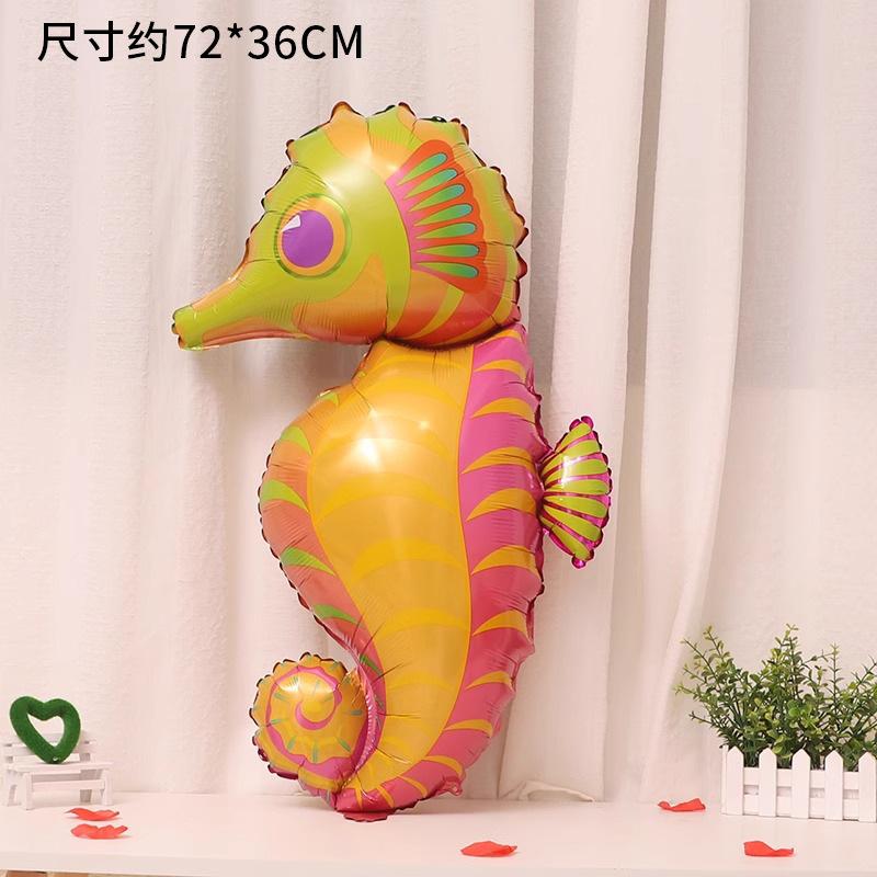 Ocean Animal Balloons, Baby Birthday Party Arrangement, Children'S Birthday Cartoon Living Room Print Special Shape