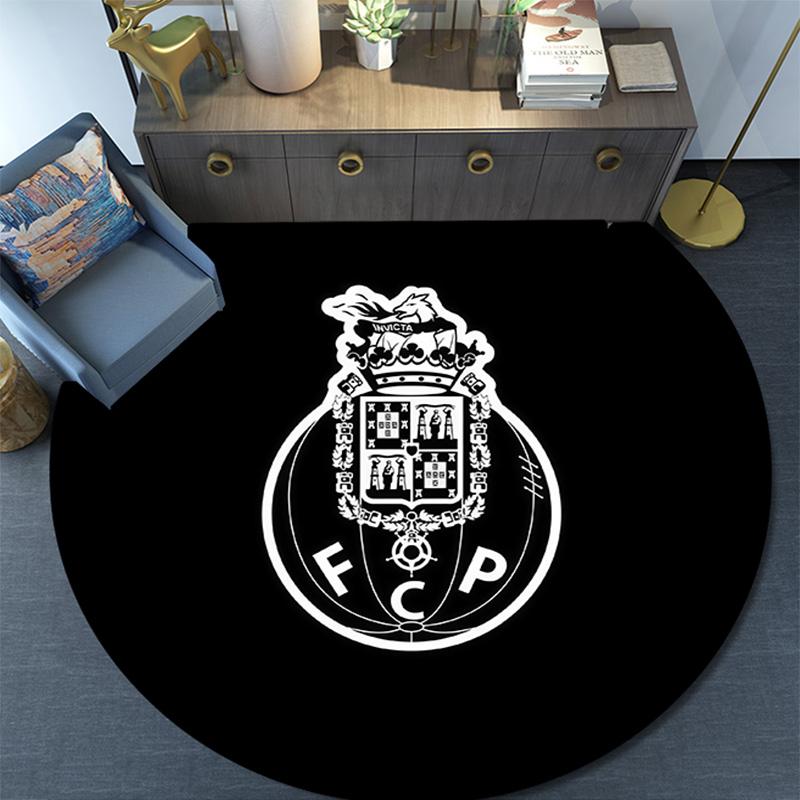 Futebol Clube do Porto Round Area Rug,Carpet Rug for Living Room Bedroom Sofa Playroom Decor,Non-slip Floor Mat
