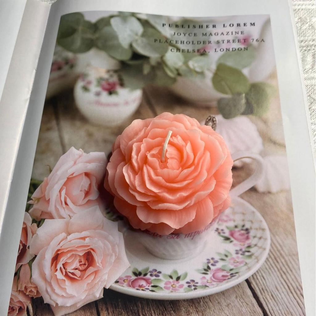 Peony Flower Shaped Aromatherapy Candle – Gift for Birthdays and Special Occasions