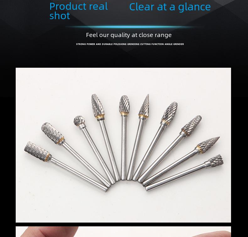 Accesoriu pentru șlefuit cu pile rotative din carbură de tungsten - Cap de freza cu granulație simplă și dublă