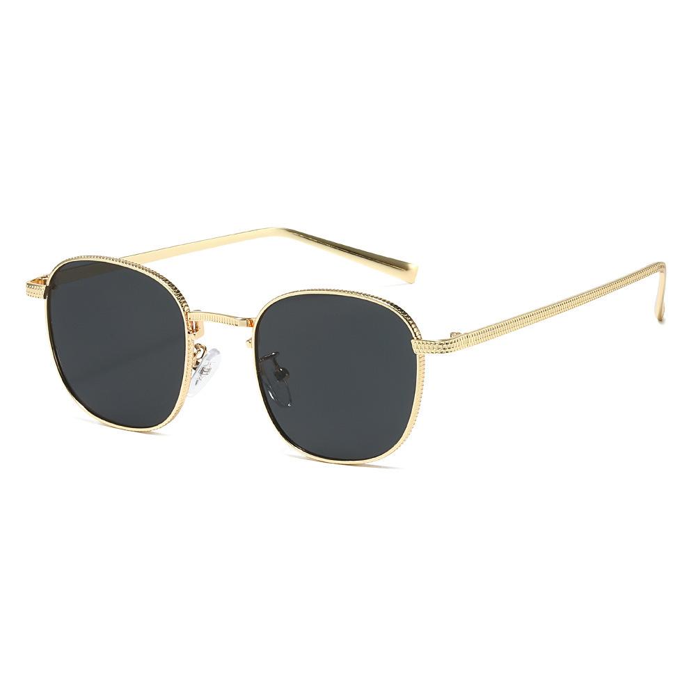 New retro texture fine grain metal square round sunglasses non-slip simple outdoor fishing self-driving sunshade sunglasses