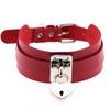 Heart Choker Necklace For Women lock Collar Leather Chockers Goth Punk Jewelry