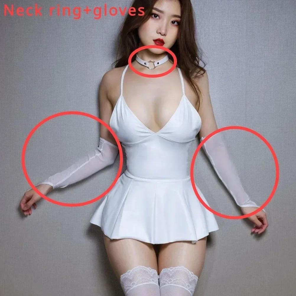 Dámské šaty Sexy spodní prádlo Latex Odvážné šaty Sexy spodní prádlo PU kůže Erotické spodní prádlo Šaty Porno body Dámské klubové oblečení