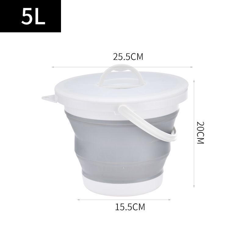 Seau d'eau pliable en silicone portable: Épaissi, Petit, pour la Pêche, la Collecte sur la Plage, le Lavage des Mains et la Collecte d'Eau