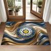 Leeds United Football Design Crystal Velvet Rug Soft Decorative Mat for Bedroom Entrance