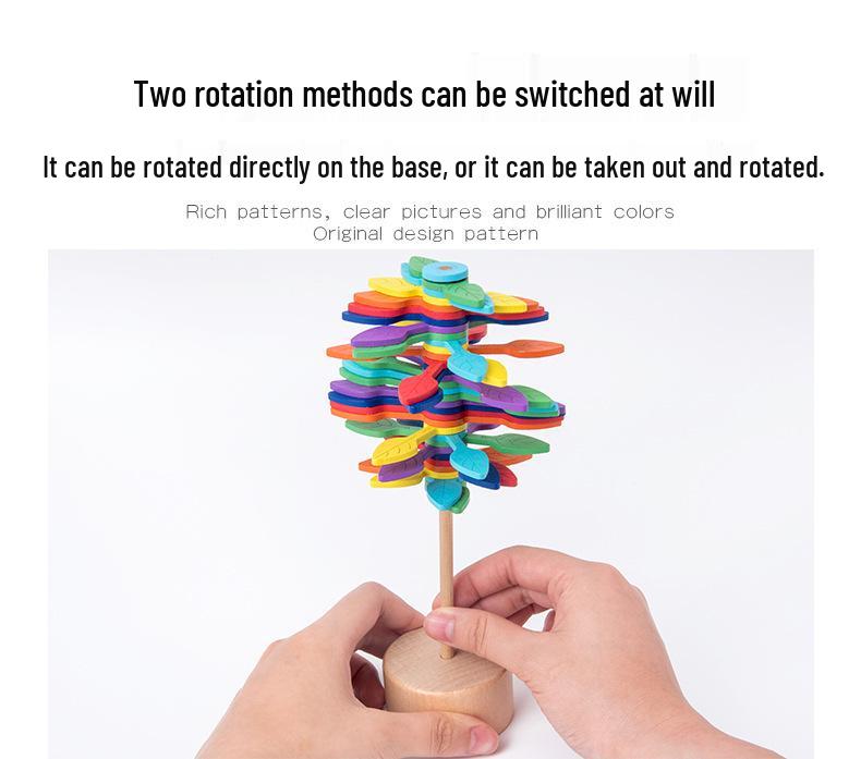 Fibonacci Sequence Wooden Spinning Top Ornament Toy