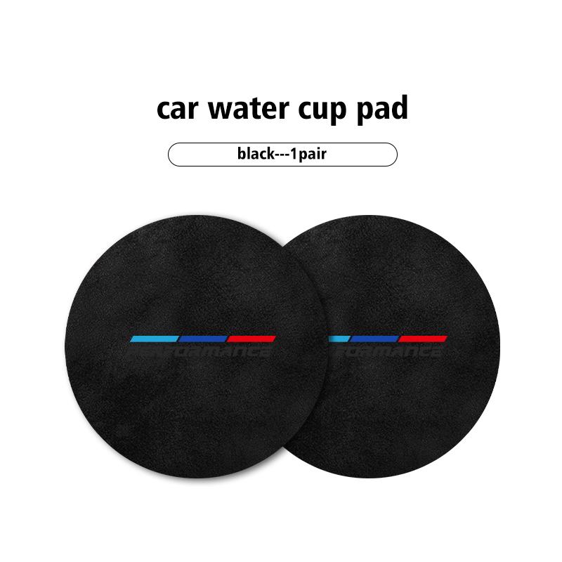 2pcs Suede Car Coaster Water Cup Drink Holder Anti-Slip Pad For BMW X1 X3 X4 X5 X7 G20 G38 F20 F39 F48 E46 E60 E36 E39