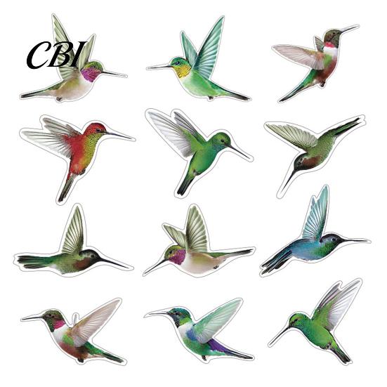Window Decal For Birds 12Pcs Bird Clings, Protection Decals, Removable PVC Anti-Collision Stickers Peel And Stick Sticker for Glass Doors Windows,
