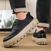 Stylish Thick Bottom Designers Genuine Leather Shoes Walking Slip-on Oxford Shoes New Men Casual Leather Business Tooling Shoes