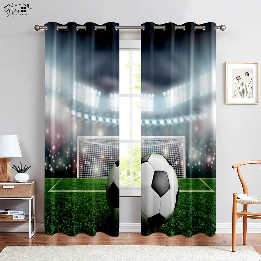 Sportovní Fotbalové Prolamující Zeď 3D Tisk Závěsy Moderní Jednoduché Módní Závěsy Ložnice Obývací Pokoj Kuchyně Dekorační Závěs