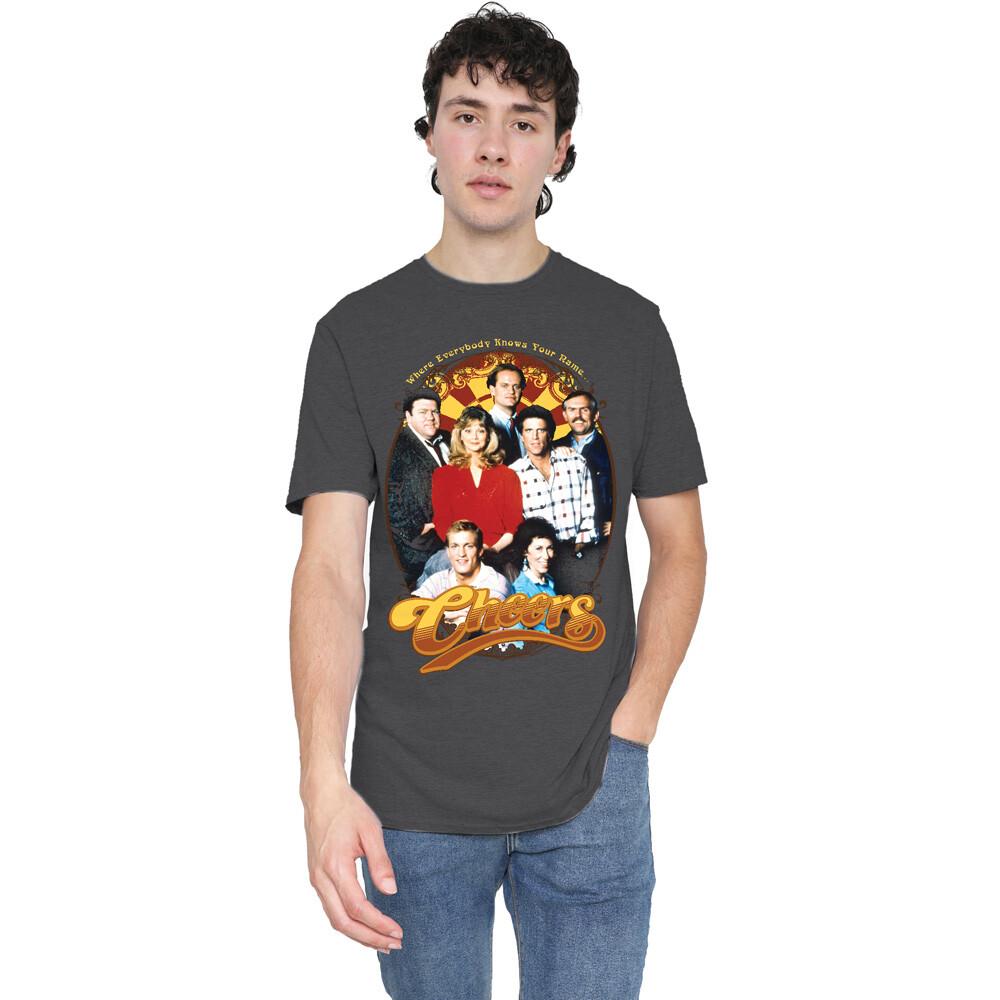 Cheers Group Shot T-Shirt S-2XL Charcoal XXXL