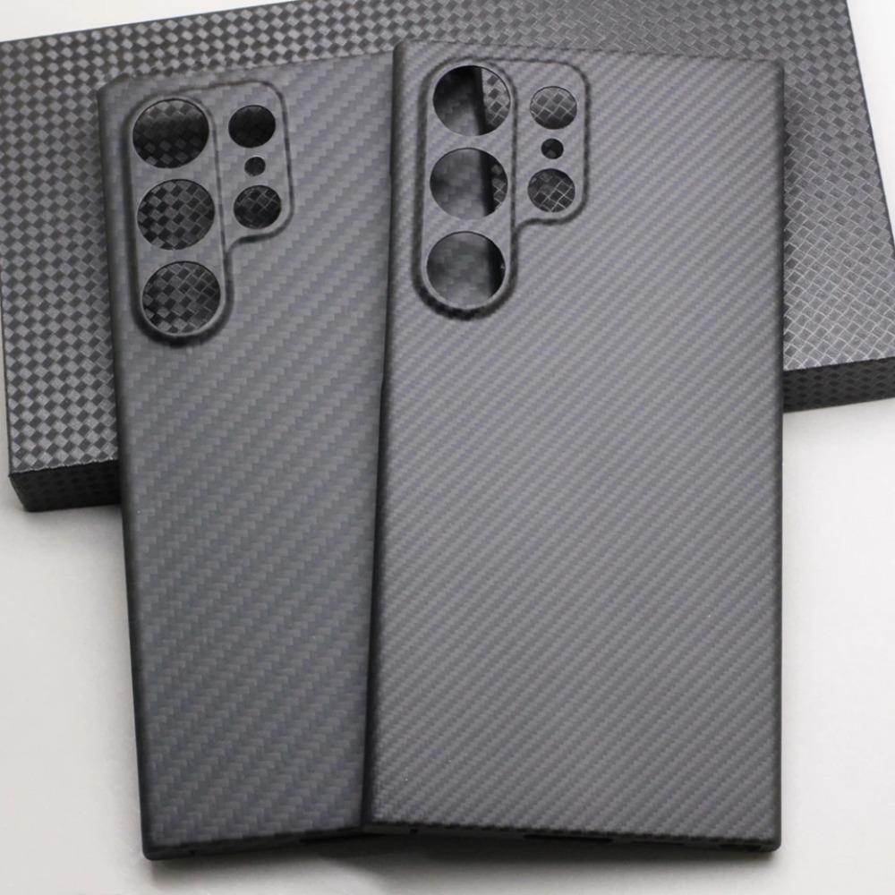 Luxury Carbon Fiber Phone Case for Samsung Galaxy S24 Ultra 600D Ultra-thin Aramid Fiber Cases S24 Ultra Magsafe Cover