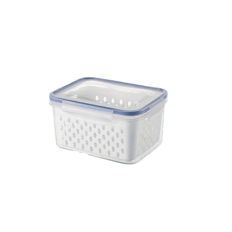 Double-Layer Food Grade Plastic Fridge Storage Box for Fresh Produce
