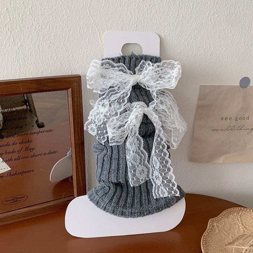 

Knitted Bow Leg Warmers Thickened Hosiery New Middle Tube Socks Gift