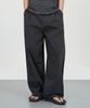 EXCONTAINER [Summer] Nylon Easy Tuck Wide Pants (Black)