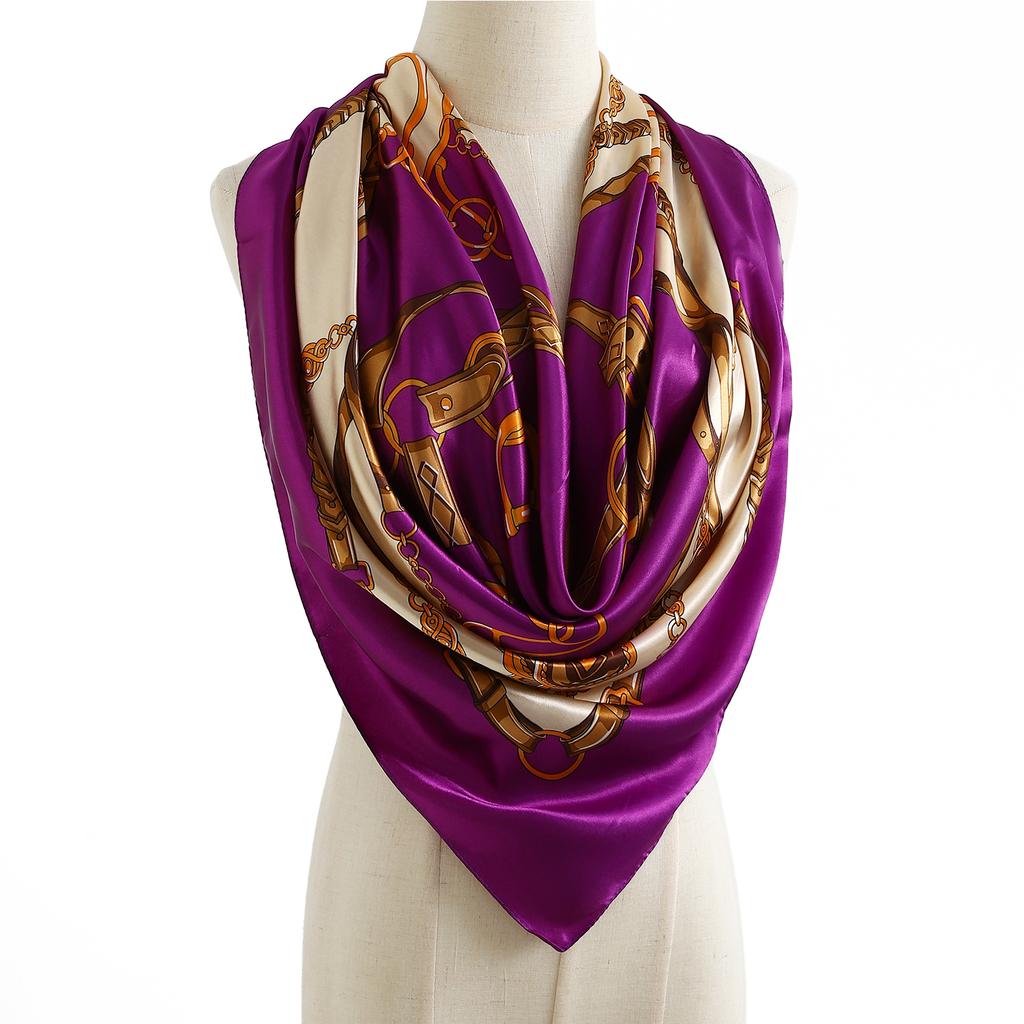 Europe America Kerchief Four Seasons Popular Silk Scarves Luxury Style Sunscreen Square Shawls New Fashion 90X90CM Headcloth