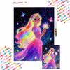 Diamond Painting Kit 5D Enchanted Rainbow Princess Magical Fairy Tale Sparkle Art DIY Cross Stitch Gift Home Decor