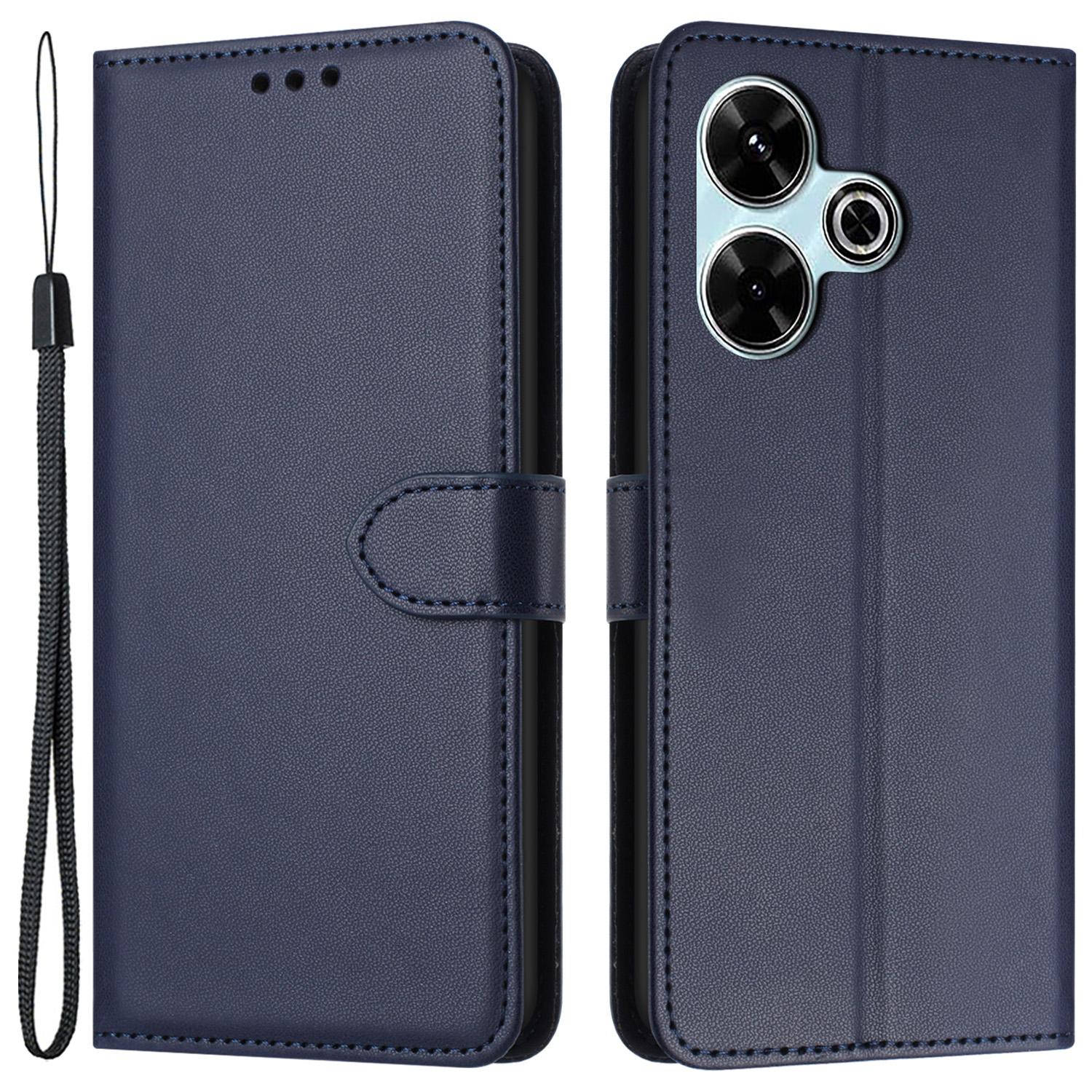 

For Xiaomi Redmi 13 5G/13 4G Phone Case Anti-Scratch Stand Leather Wallet Cover Blue