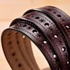 Women'S Leather Hollow Belt, Women'S Cowhide Belt, No Punching Belt, Thin Belt.