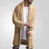 Suéteres tipo cárdigan de punto largo para hombre, cuello chal, corte holgado, manga larga, cárdigans casuales abiertos al frente con bolsillos, suéteres de punto de otoño e invierno, chaqueta para hombre