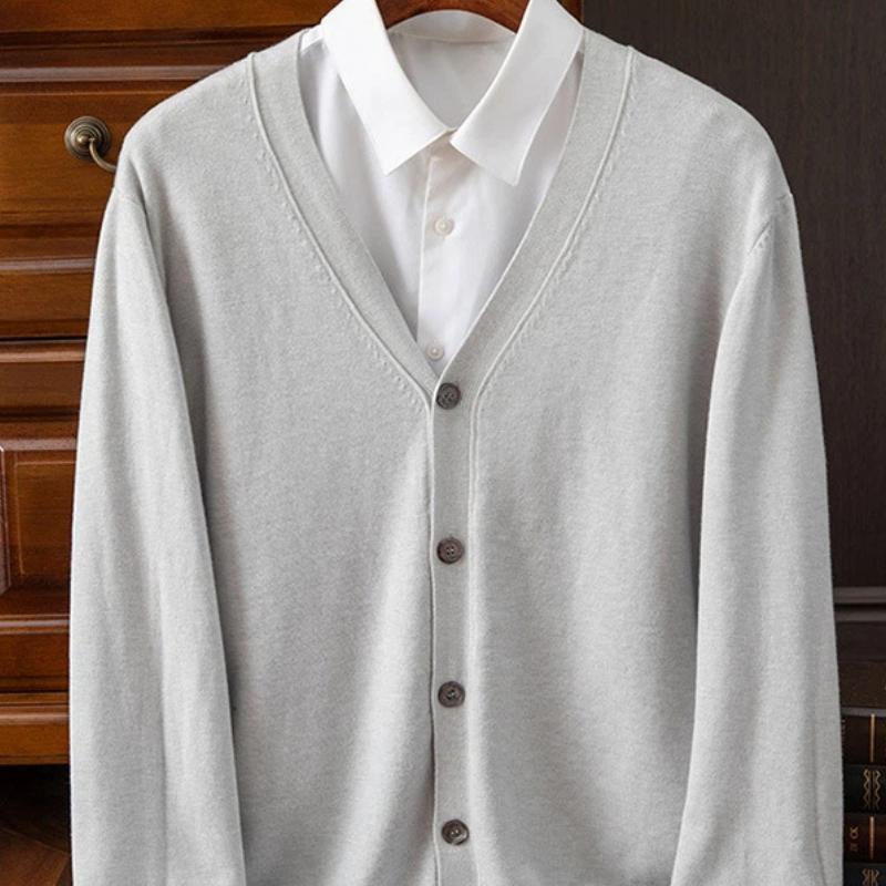Autumn and Winter V-neck Cardigan Men's Sweater Loose Korean Style Trendy Versatile Sweater Jacket