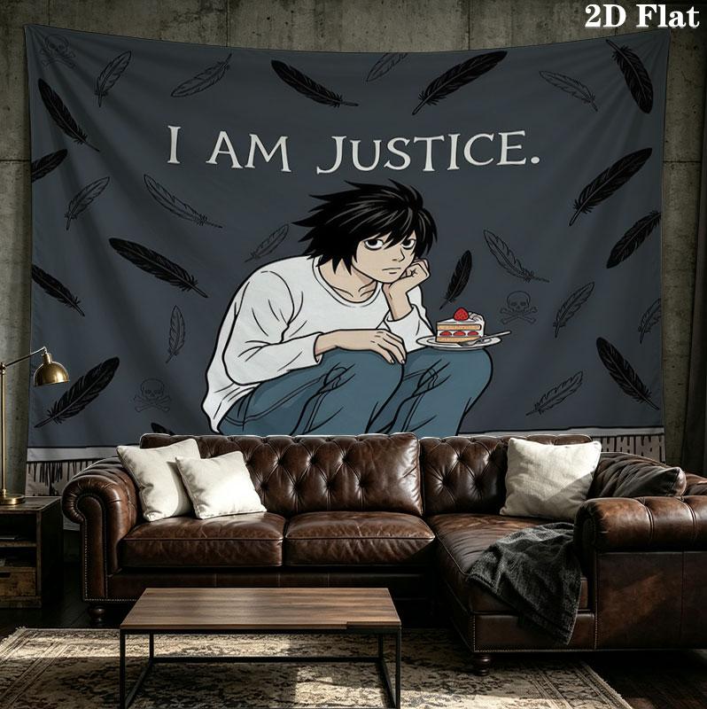 Gobelin Ścienny Death Note Estetyczny Dekor Ścienny Drukowany Materiał Koc Dekoracyjne Gobeliny Do Sypialni Salonu Wystrój Domu