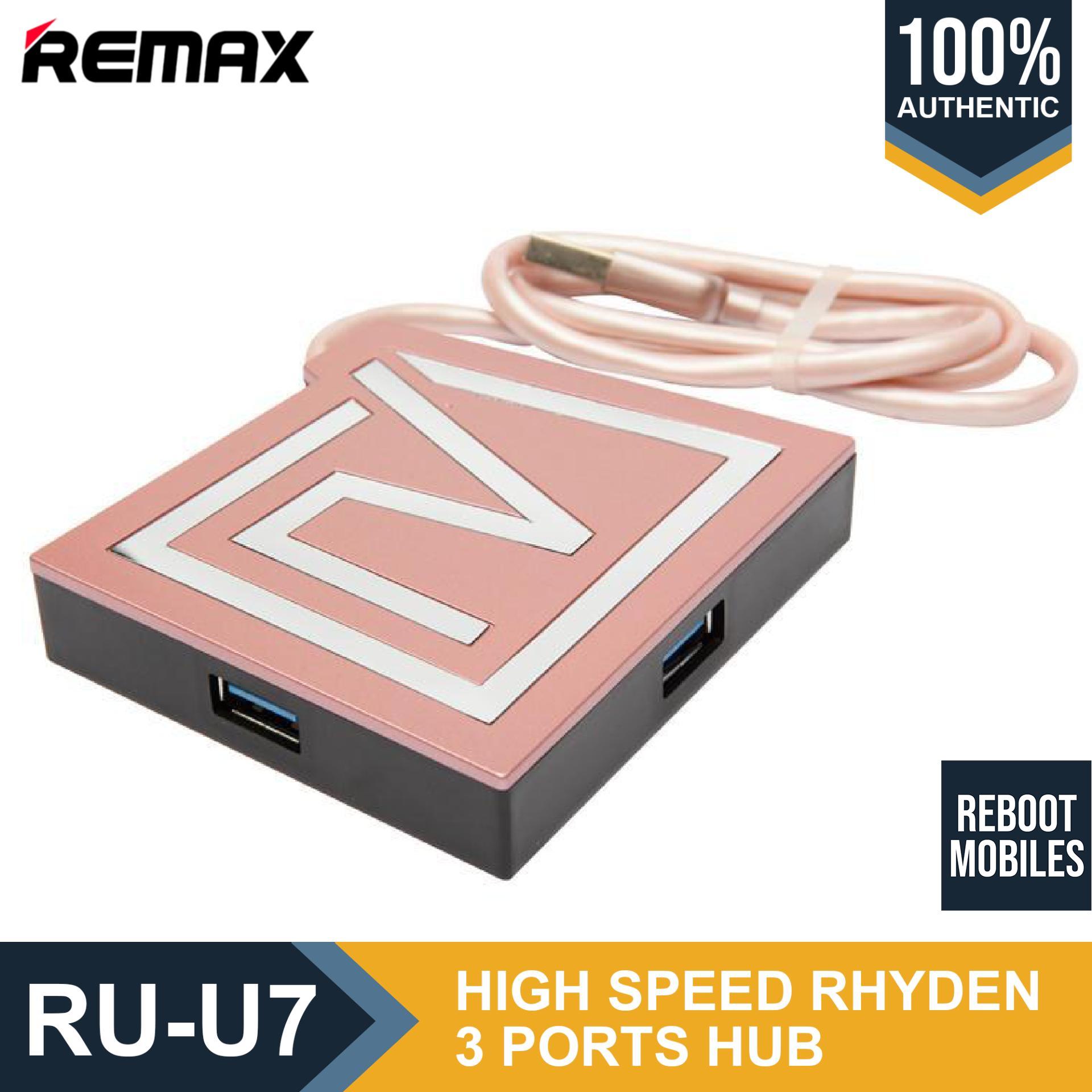 Remax RU-U7 Rhyden High Speed USB 3.0 Hub 3 Ports and SD TF Card Reader розовый