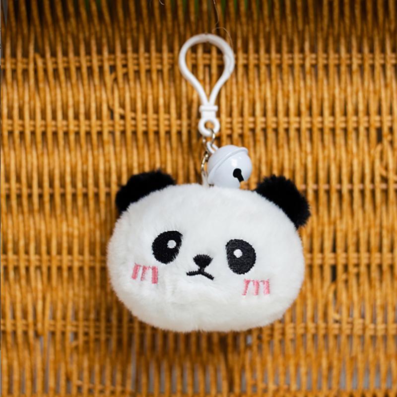 

Cute Panda Plush Keychainsoft Stuffed Animal Keychain Plushie Doll Bag Pendant Panda Keyring чёрный