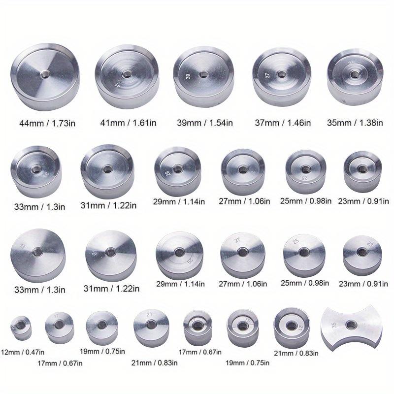 25pcs Watch Capping Machine Dies Back Cover Press Tool Presser Closer Aluminum Mold Accessories Watch Repair Tool for Watchmaker